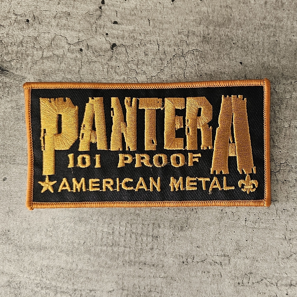 RARE PANTERA PATCH 5"x2.5" 101 Proof American Metal embroidered sew or iron